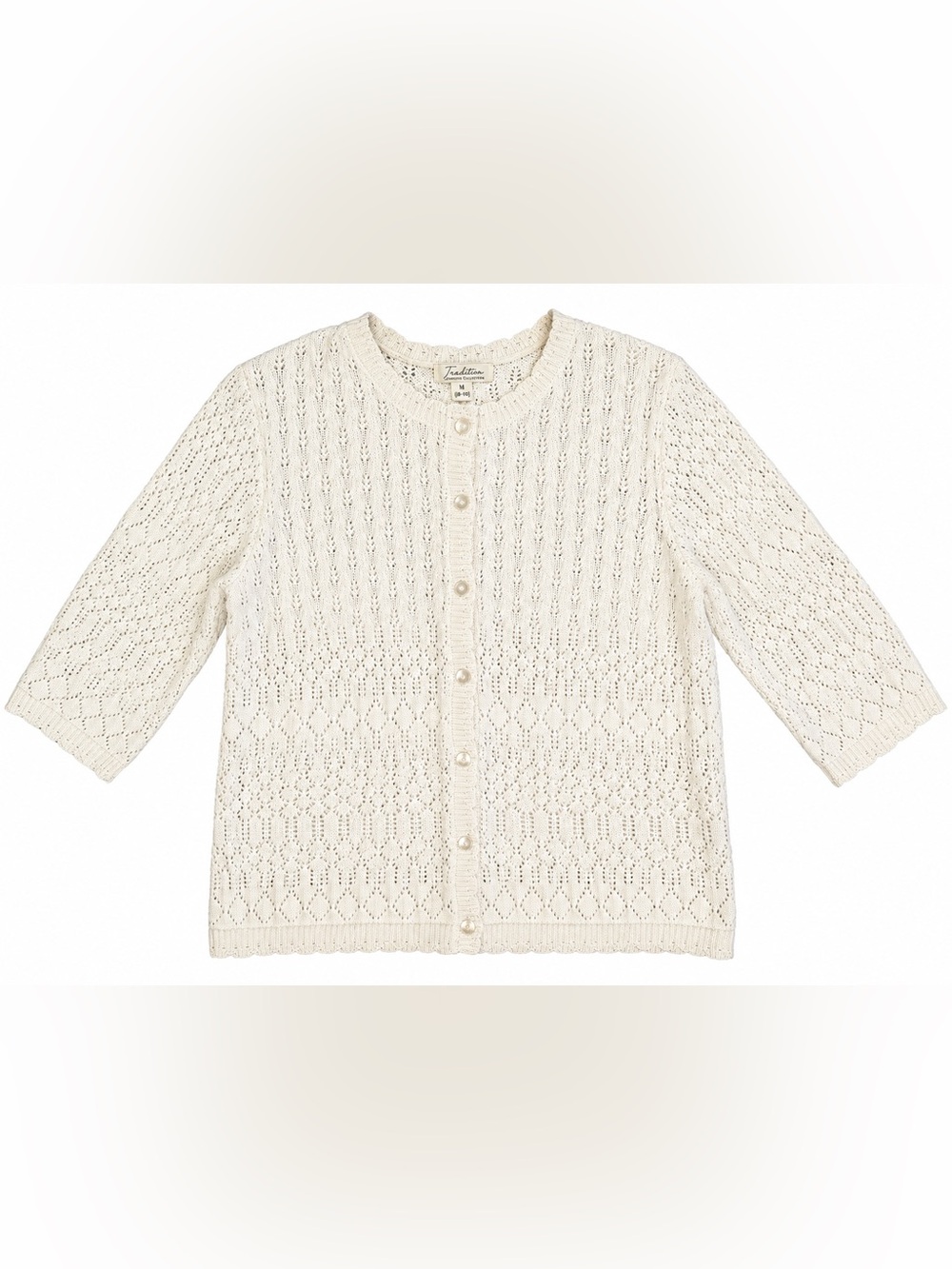 Vintage Tradition Country Collection Cream Knit Cardigan Women’s L 14/16